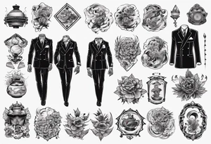 A double breasted suit tattoo idea