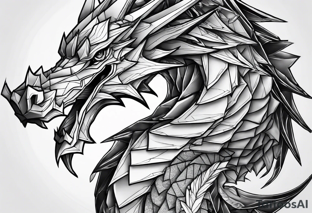 Origami dragon tattoo idea