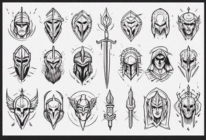 minimalist spartan 
fine-linework tattoo idea