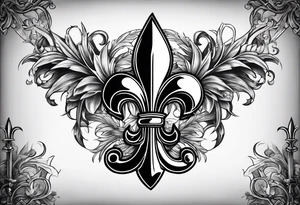 Fleur de lis with swords tattoo idea