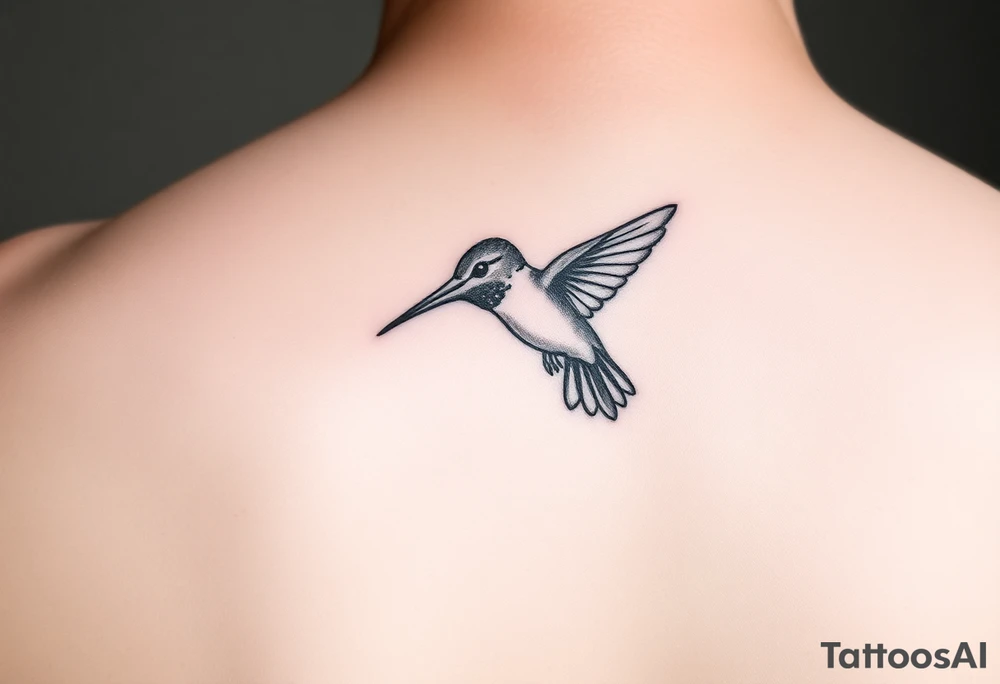 Small memorial tattoo with hummingbird for mom tattoo idea