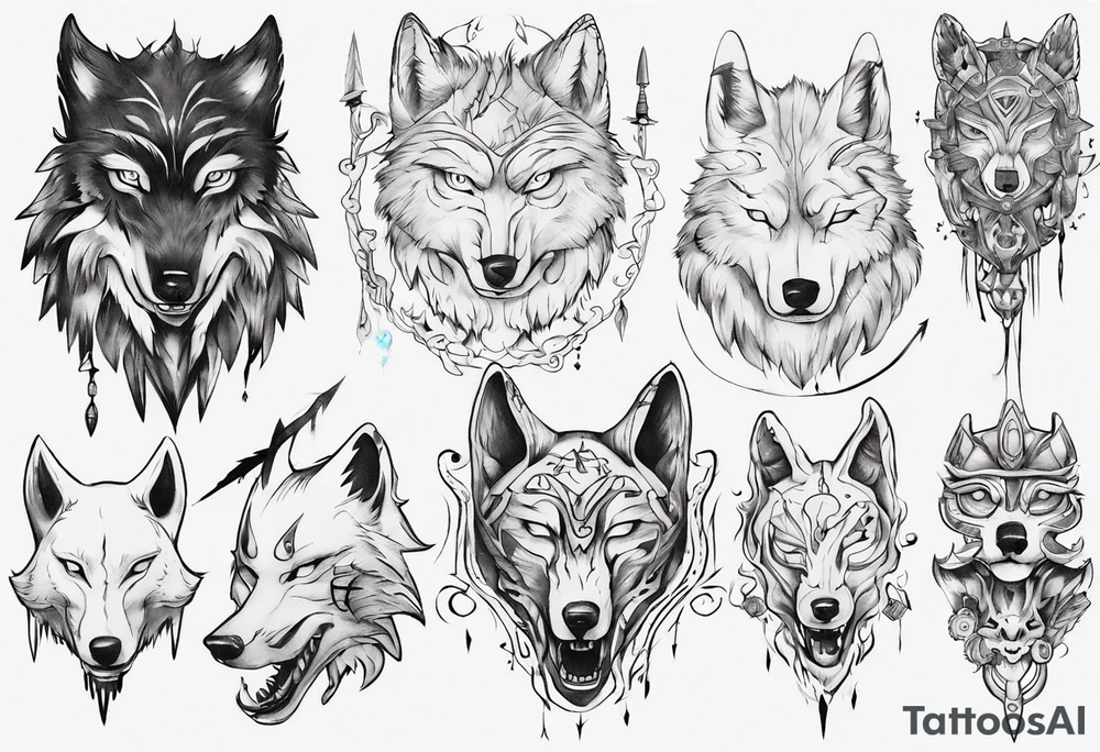 Spirit wolf tattoo idea