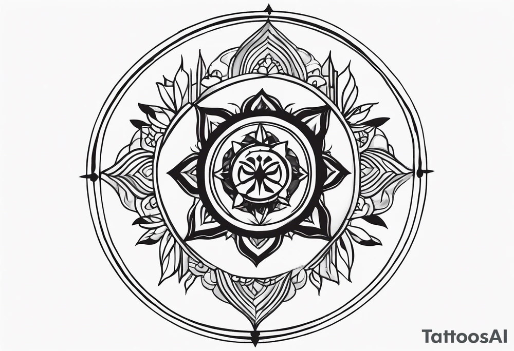 Can you combine a Hamsa with a compass pointing east. Also add a tree of life please tattoo idea