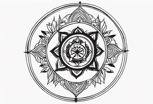 Can you combine a Hamsa with a compass pointing east. Also add a tree of life please tattoo idea