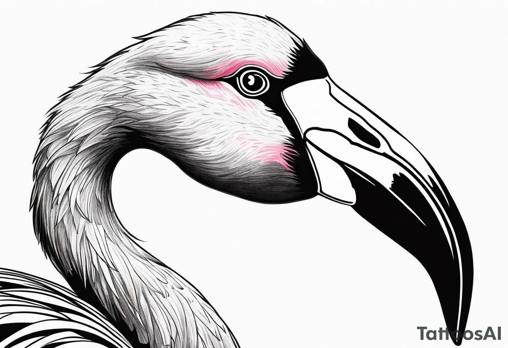 cute flamingo tattoo idea