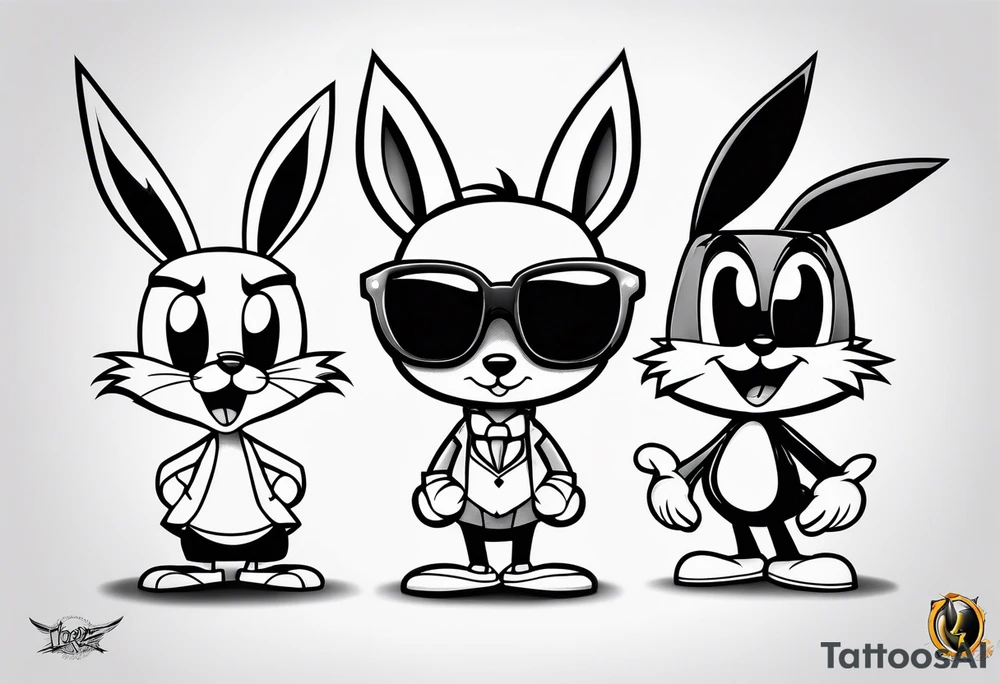 The looney tunes characters tattoo idea