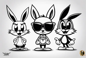 The looney tunes characters tattoo idea