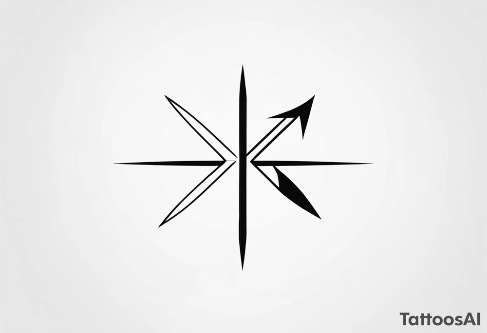 A cross with an up arrow on too tattoo idea