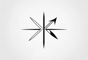 A cross with an up arrow on too tattoo idea
