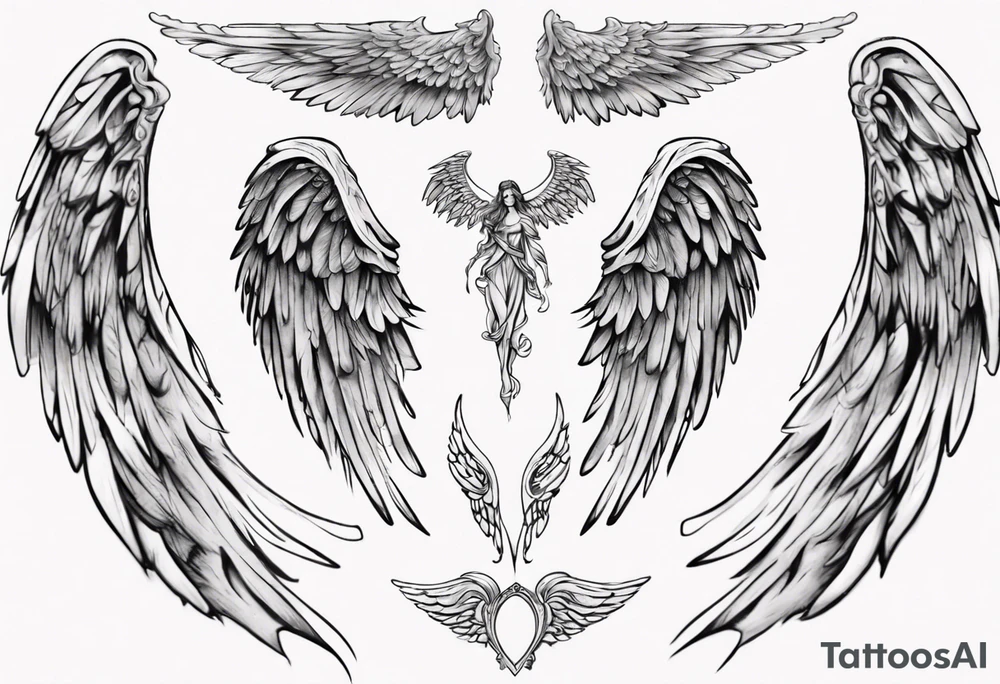 single angel wing tattoo idea