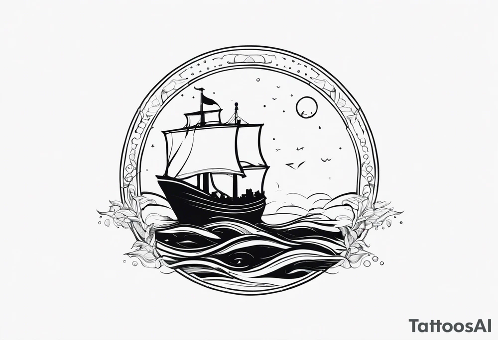 fantasy related, and sea related, with the words: "the sea does not dream of you" tattoo idea