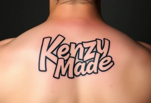Rounded bubble graffiti style lettering as one  (KeezY MadE) tattoo idea
