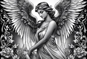 Sexy guardian angel tattoo idea