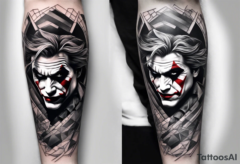 a tattoo that fill up the outside of the whole forearm with joker tattoo idea