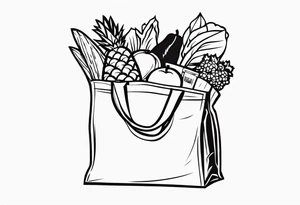 Thank you grocery bag tattoo idea