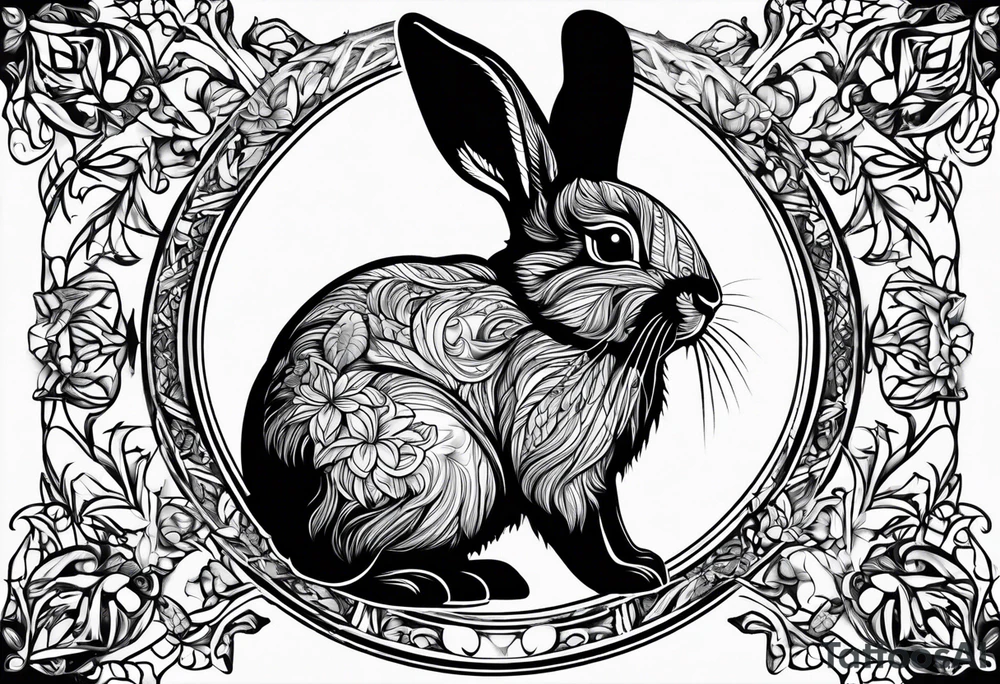 Bunny rabbit with Kirsty R written underneath tattoo idea Bunny rabbit with Kirsty R written underneath tattoo idea