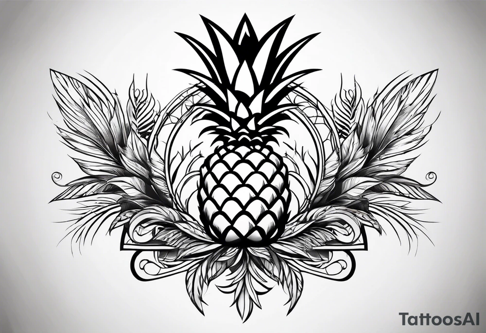 Half pineapple half tattoo idea