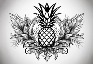 Half pineapple half tattoo idea