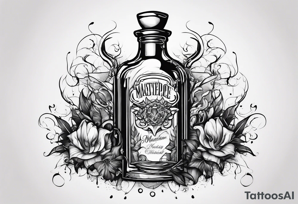 Broken potion bottle tattoo idea