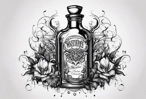 Broken potion bottle tattoo idea