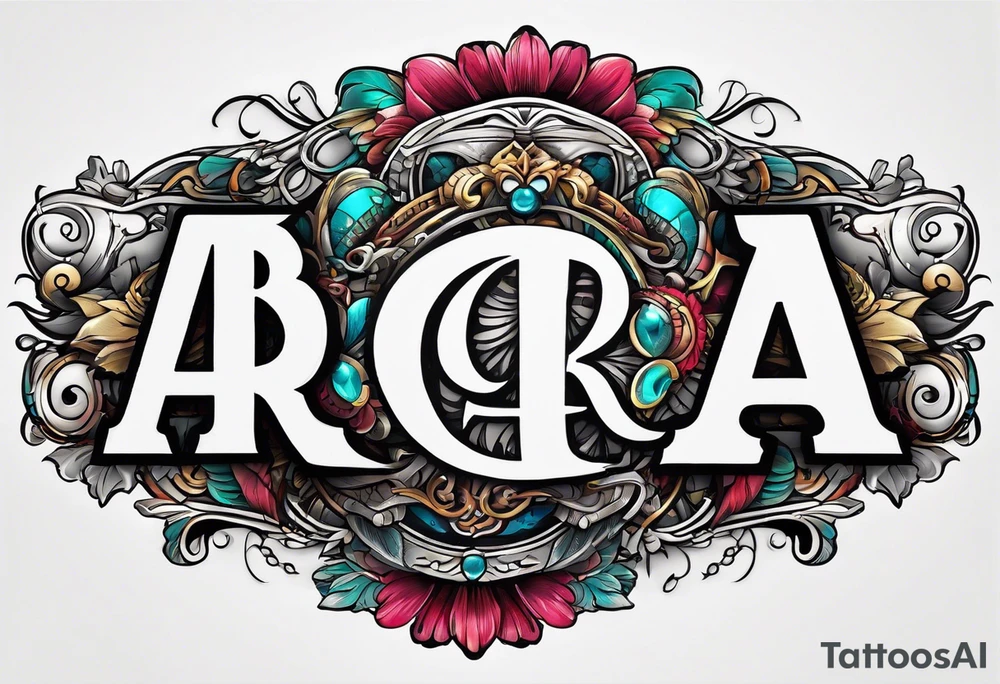 A headband with the letters A R in the middle tattoo idea