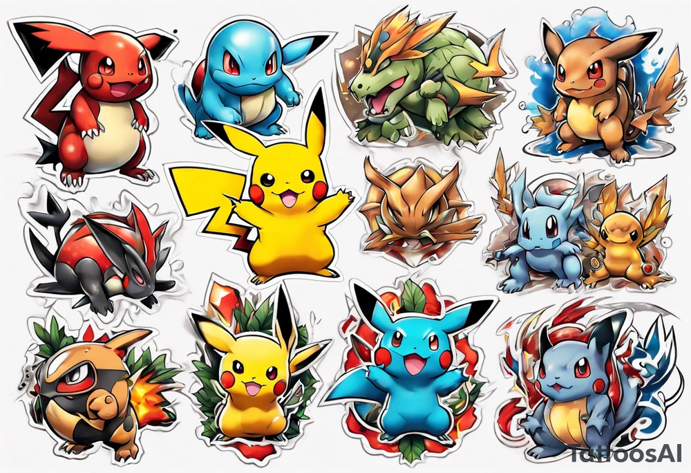 Pokemon sleeve tattoo idea