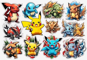 Pokemon sleeve tattoo idea