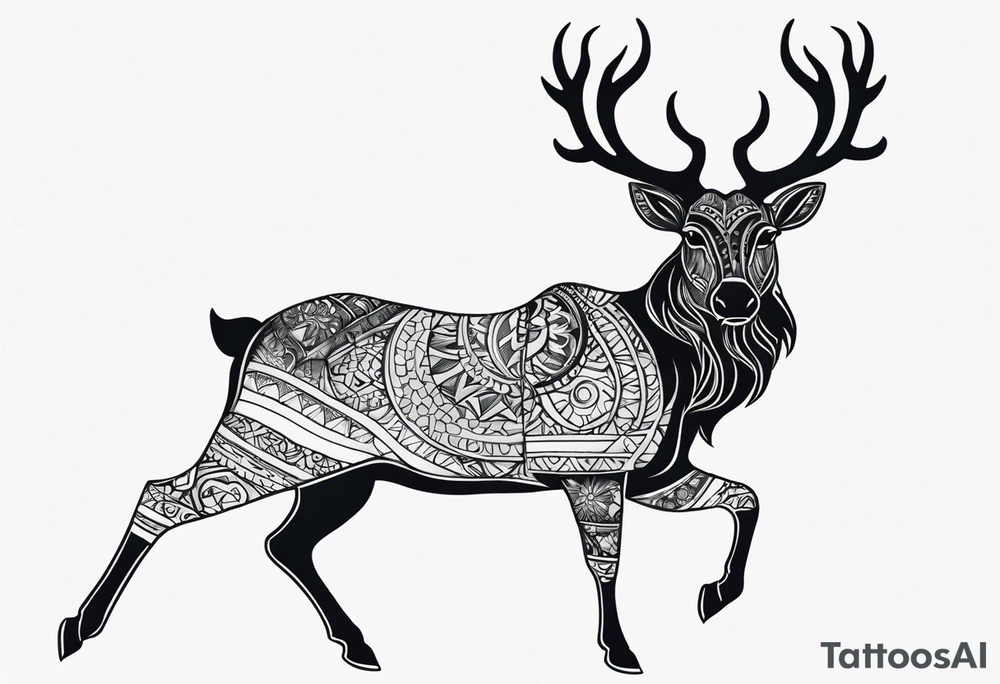 reindeer tattoo idea