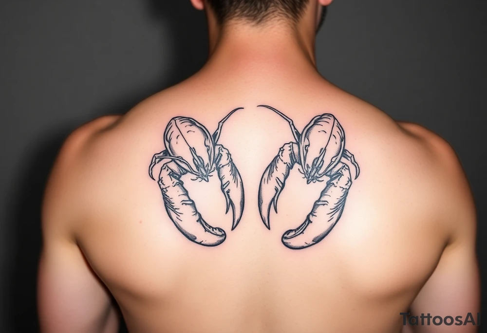 Lobsters holding claws tattoo idea