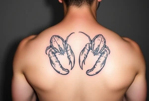 Lobsters holding claws tattoo idea