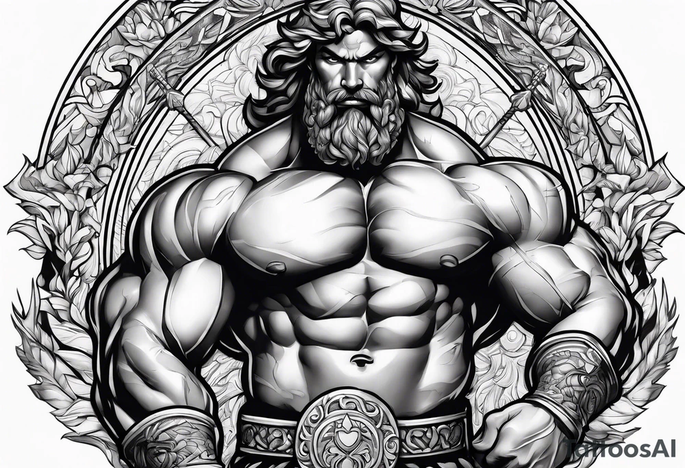 Hercules holding swords tattoo idea