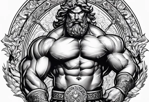 Hercules holding swords tattoo idea