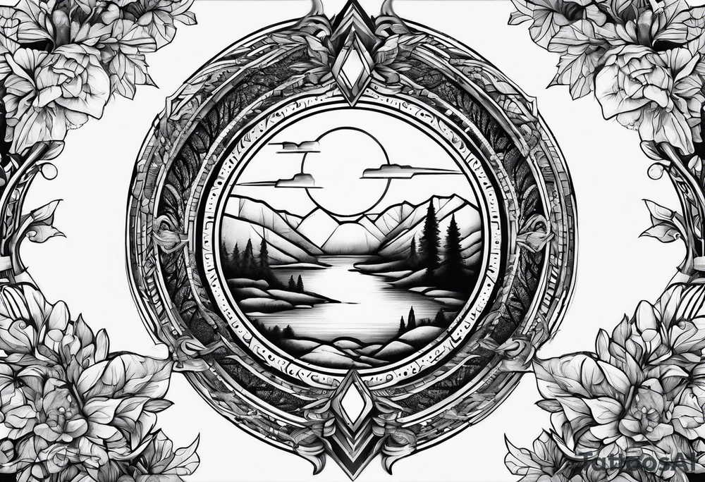 Poplar tree avenue tattoo idea