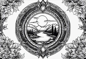 Poplar tree avenue tattoo idea