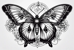 Moon stars moth lily tattoo idea