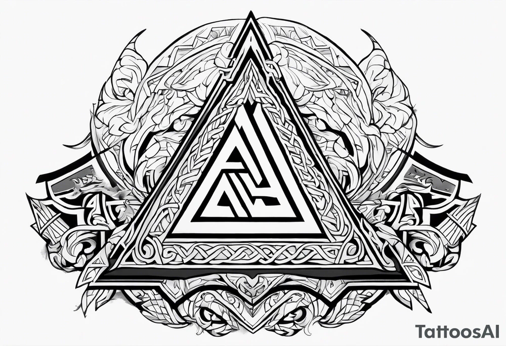Valhalla sword shield valknut tattoo idea