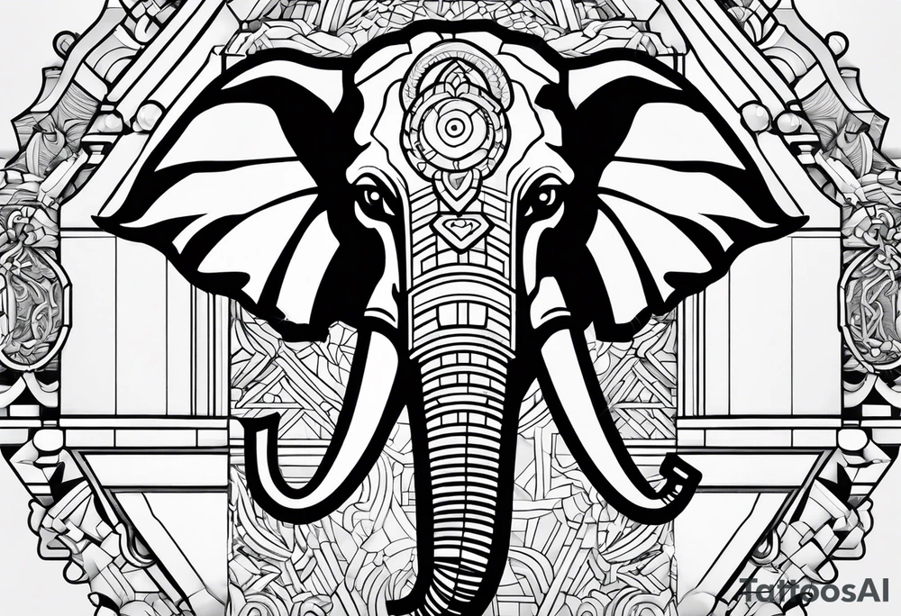 Lego Elephant head tattoo idea