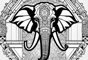 Lego Elephant head tattoo idea