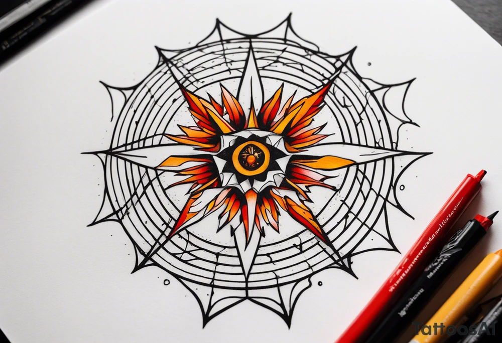 Leuchtturm Spinnennetz Feuer tattoo idea