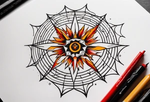 Leuchtturm Spinnennetz Feuer tattoo idea