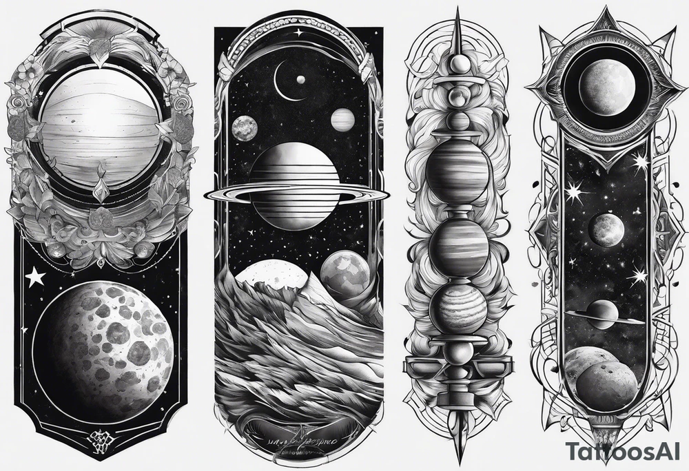 solar system spine tattoo idea