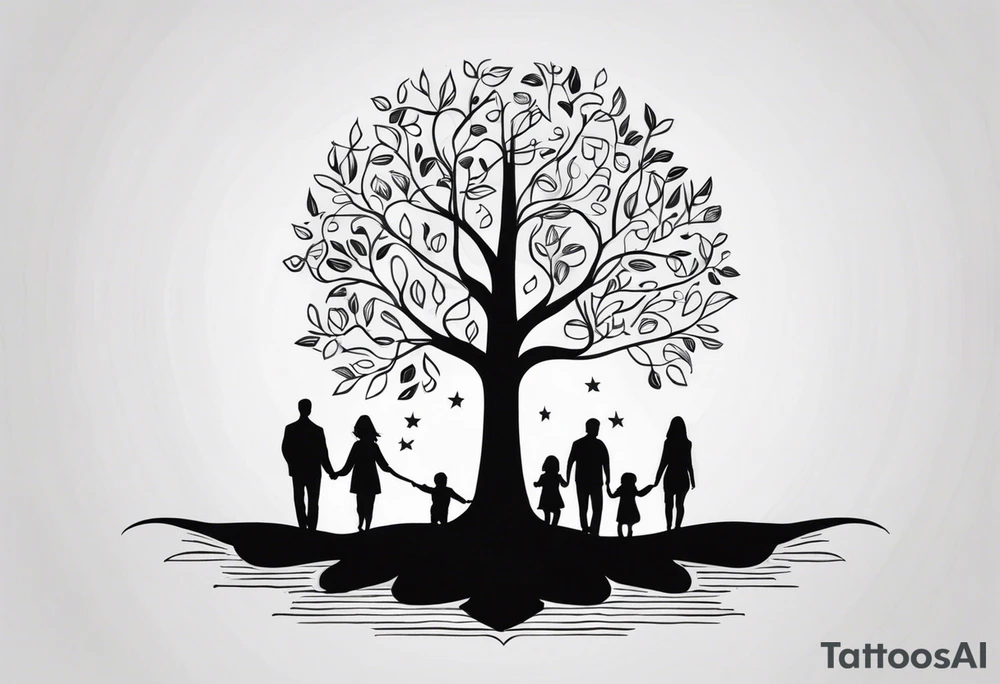 Tree with family tattoo idea