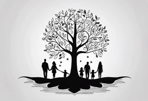 Tree with family tattoo idea