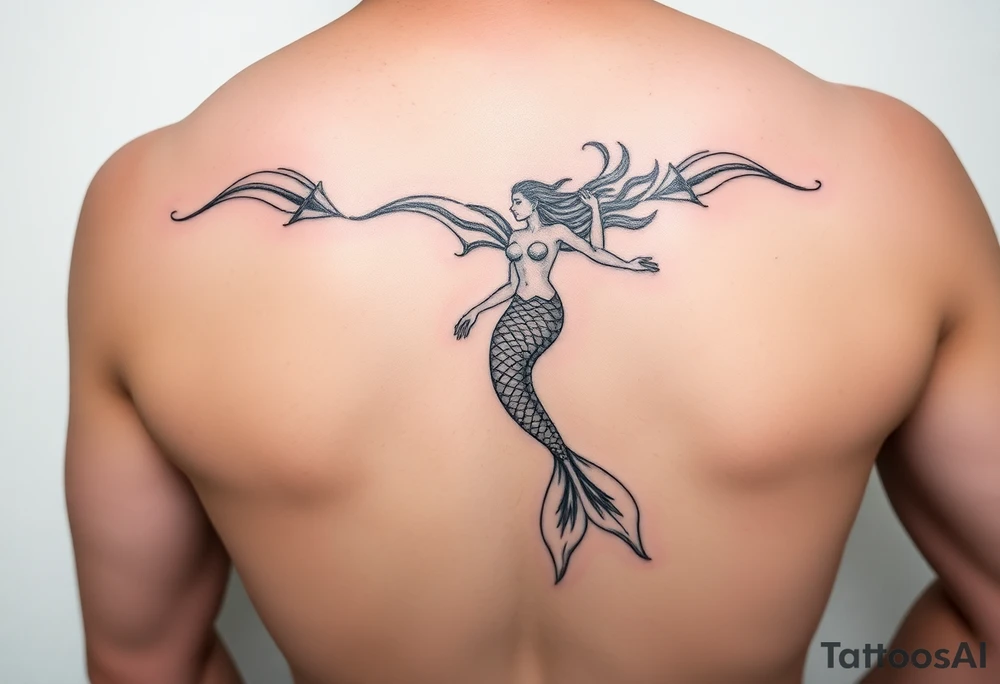 realistic mermaid tattoo idea