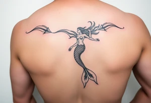 realistic mermaid tattoo idea