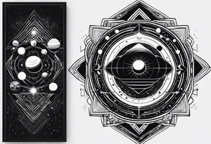 solar system vertical tattoo idea