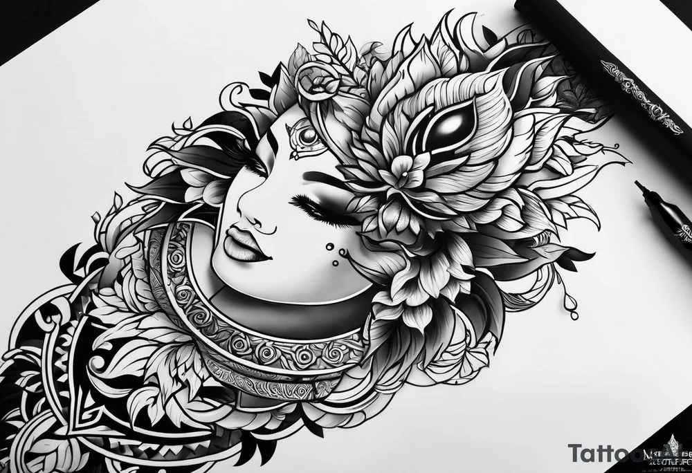 พระแม่มารีดอกบัวนก tattoo idea