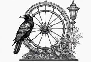 Magnificent with spinning wheel and crow from sleeping beauty tattoo idea