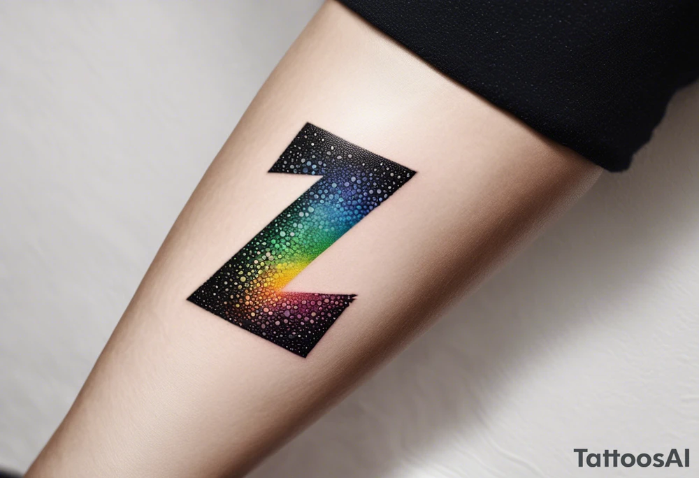 The number seven in rainbow colors tattoo idea