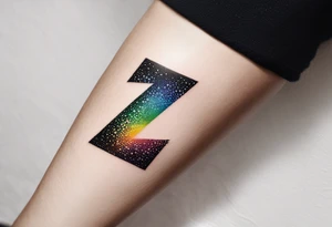 The number seven in rainbow colors tattoo idea